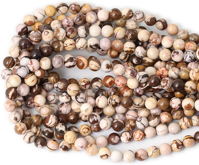 45PCS 8mm Natural Australian Zebra Gemstone Round Loose Beads Crystal Energy Stone for DIY Jewelry Making 1 Strand 15"