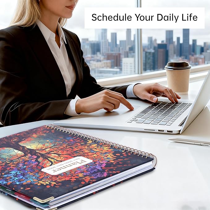 Yoment 2026 Planner Weekly and Monthly 8.5"x11" Large Hardcover Planner from Dec 2025 - Dec 2026 13 Months Calendar Academic Planners for Women Men Agenda Daily Weekly Yearly Planning with Tabs, Tree