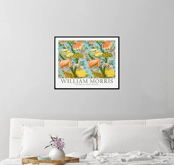 HomeArtPrint William Morris 26, 16x20 Inch Framed Art Print, Vintage Flowers Decor for Living Room, Bedroom, Office