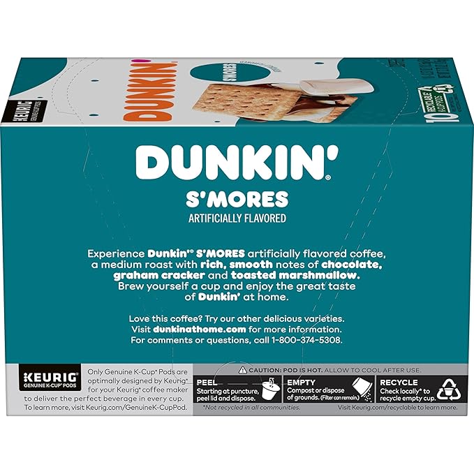 Dunkin’ S’mores Flavored Coffee, 10 Keurig K-Cup Pods