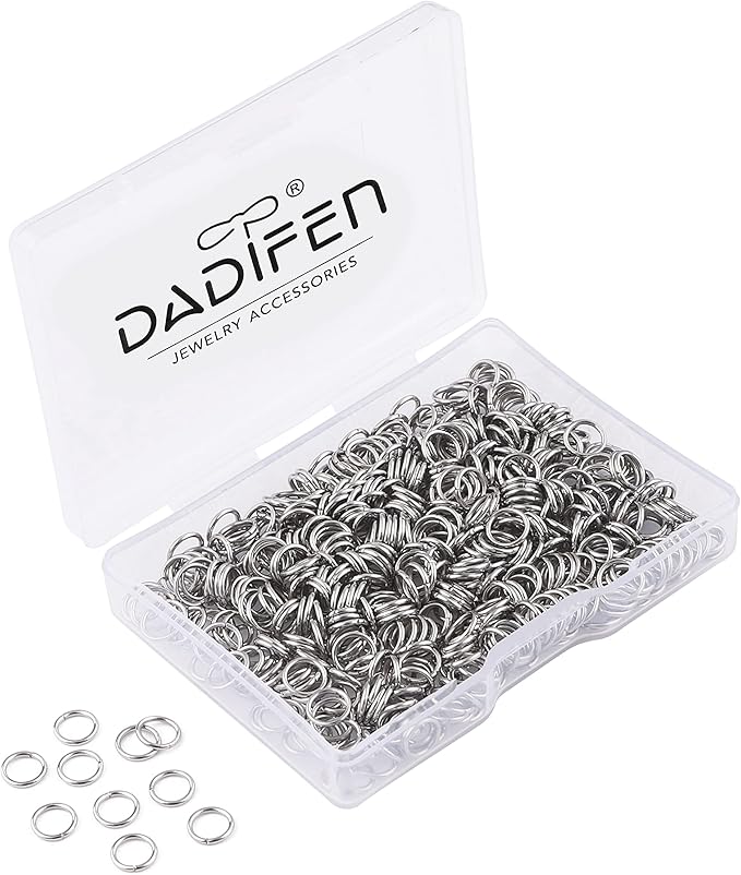 600pcs 304 Stainless-Steel Jump Rings for Jewelry Making Supplies - Silver Open Rings 21Gauge 6mm Boxed Jewelry Findings for DIY Bracelet Earrings Necklace Connectors