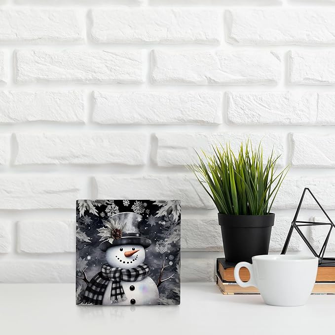 Winter Snowman Wooden Signs - Christmas Home & Table Decor