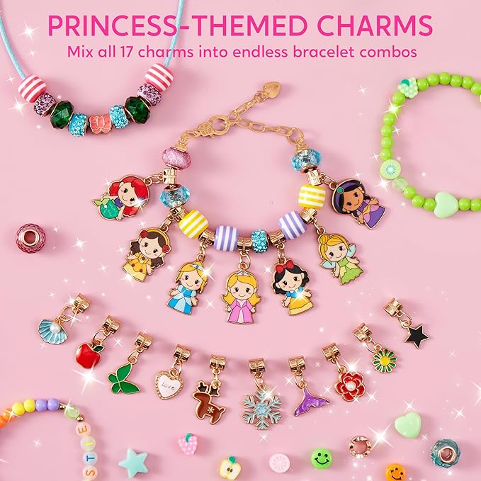 Klever Kits Princess Bracelet Making Kit, Jewelry Making Kit, Bracelets for Girls, Crafts for Kids, 4 Year Old Girl Birthday Gifts, Over 650 Beads, Make 30+ Designs by JOVA