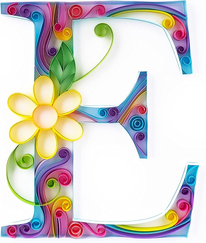 Uniquilling Quilling Paper Quilling Kit for Adults Beginner, 8 * 10-inch Letters, Exquisite DIY Paper Filigree Painting Kits Quilling Tools, Home Room Wall Art Decor Best Gifts(Basic)