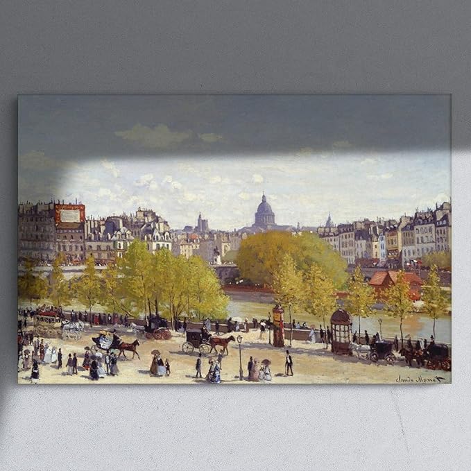 CFIOZYOS 40+ Monet Famous Print Posters Wharf of Louvre, Paris by Claude Monet Impressionism Canvas Wall Art Print Poster For Home School Office Decor Unframe 12×18inch(30×45cm)