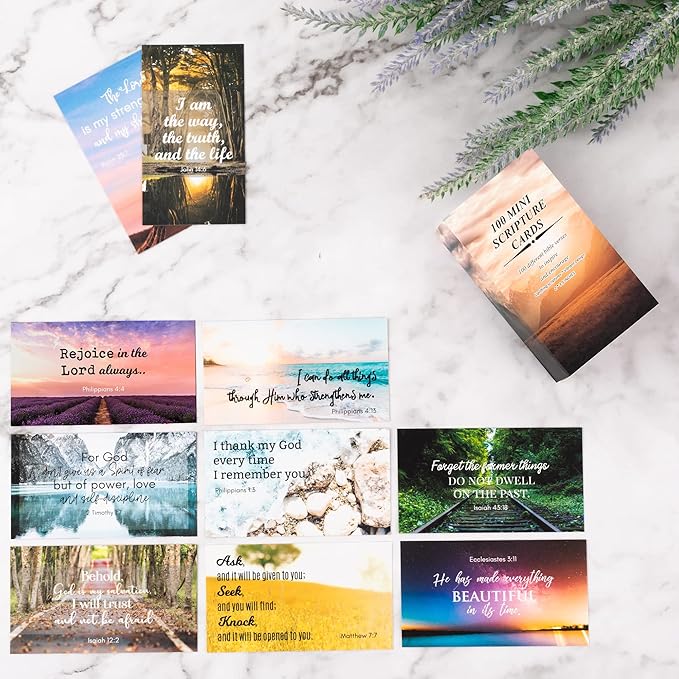 BRYTEFY 100 Daily Inspirational Bible Verse Cards with Unique Quotes, Perfect for Christmas Gifts