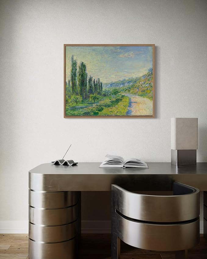 La Route De Vétheuil Claude Monet Wall Art Print Poster, Impressionist Painting Wall Art Wall Decor, for Bedroom and Living room Bathroom Decor 115 (La Route De Vétheuil, 16 x 20 inches, Wood Frame)