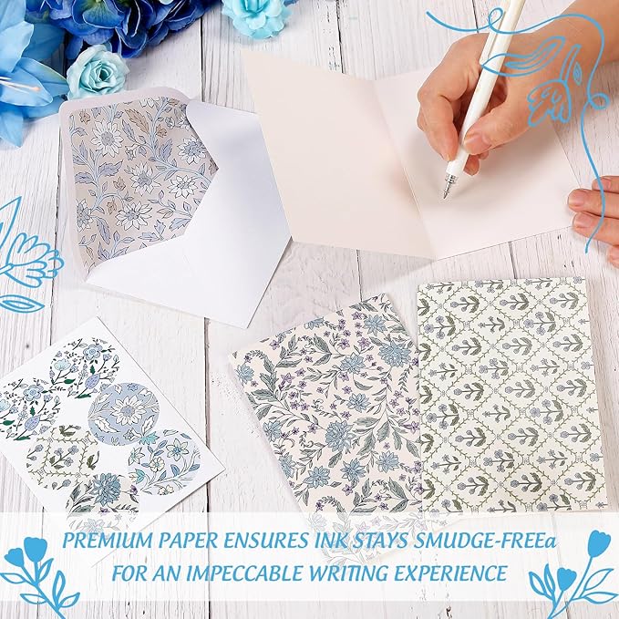 Blank Cards with Envelopes All Occasion 30-Blank Note Cards with Envelopes & Stickers Botanical Floral Design 4” x 6” Blank Greeting Cards Stationary Cards set, Wedding, Baby Gifts & Bridal Shower