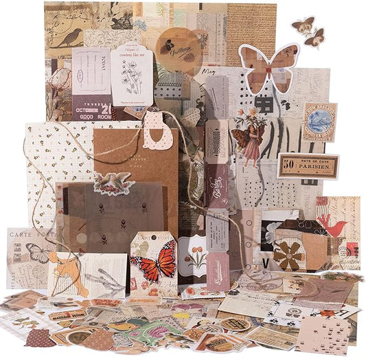 YagCu Aesthetic Journaling Supplies Kit, Bullet Journals Set Junk Journal, Vintage Scrapbooking Stationary, Arts Craft Scrapbook kit, Large Collection for Teenage Girls Women Adults Beginners