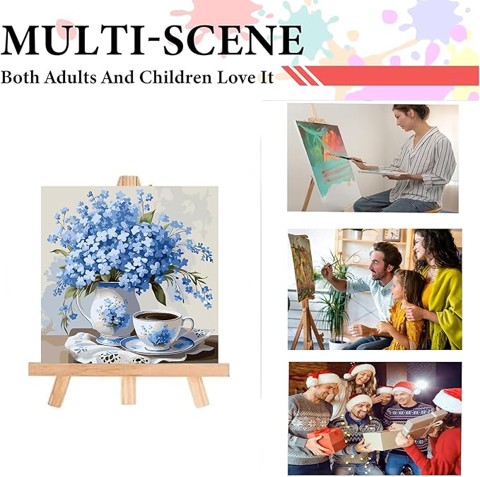 GXGLLPZBY Painting by Numbers for Adults,Flower Adult Paint by Number Kits on Canvas,5D DIY Color by Numbers for Adults Beginners,Acrylic Paint by Color Oil Painting Home Wall Decor 15.7X15.7 inch