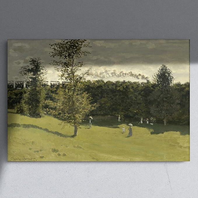 40+ Monet Famous Print Posters Train Dans La Campagne by Claude Monet Impressionism Canvas Posters Print Wall Art Bedroom Office Room Decor Gift Unframe 24×36inch(60×90cm)