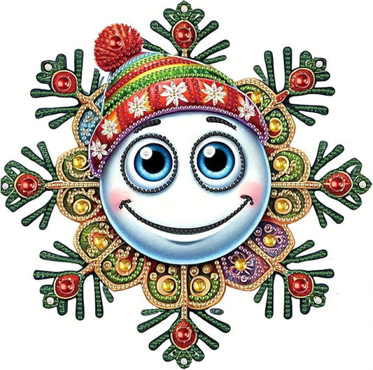 Tontut Diamond Painting Kit for Adult Beginners, Smiling Snow Globe 5D Special Diamond DIY Crystal Rhinestone Crafts for Christmas Home Wall Decoration