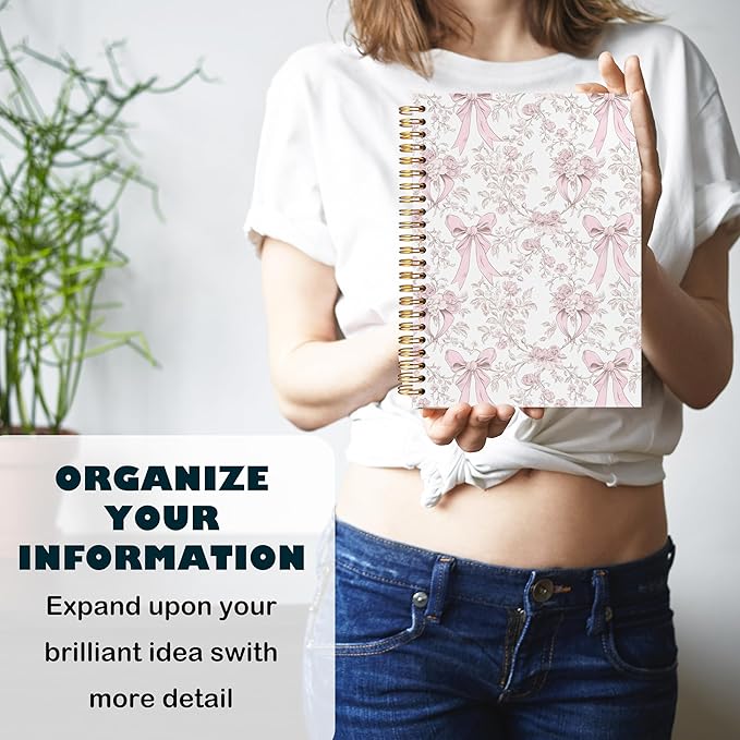 BearCake Pink Chinoiserie Grandmillennial Notebook Journal, Pink Floral Aesthetic Notebook, Chinoiserie Journal, Pink Aesthetic Office Supplies, Notebooks for Work, Hardcover Spiral Notebook 5.5x8.3