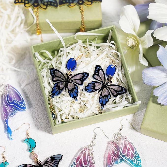 LET'S RESIN Resin Earring Molds, 2 Pcs Resin Molds Silicone with Butterfly Moth Wings Shapes, Silicone Molds for Resin Jewelry, DIY Art Craft