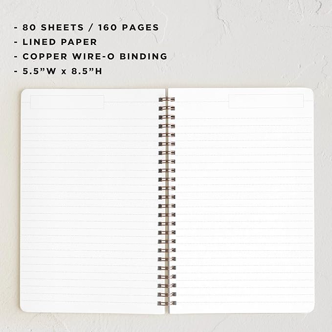 Minted Rainbow Collage Notebook, Writing Journal for Notes & Journaling, Durable Acrylic Free Cover, Modern, Colorful & Simple Spiral Bound Journal Notebook with 80 Lined Pages, 5.5" x 8.5"
