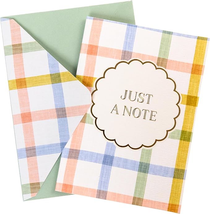 Graphique Plaid Boxed Cards Set, Pack of 16, Blank Inside, All Occasion Greetings, 3.25" x 4.75"