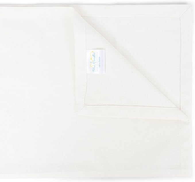 Blue Needles Solid Cloth Napkins Set of 12 Cream 100% Cotton Dinner Napkins 18x18 inches - Soft, Reusable, Absorbent & Washable Linen, Ideal for Christmas Events, Parties & Everyday Use