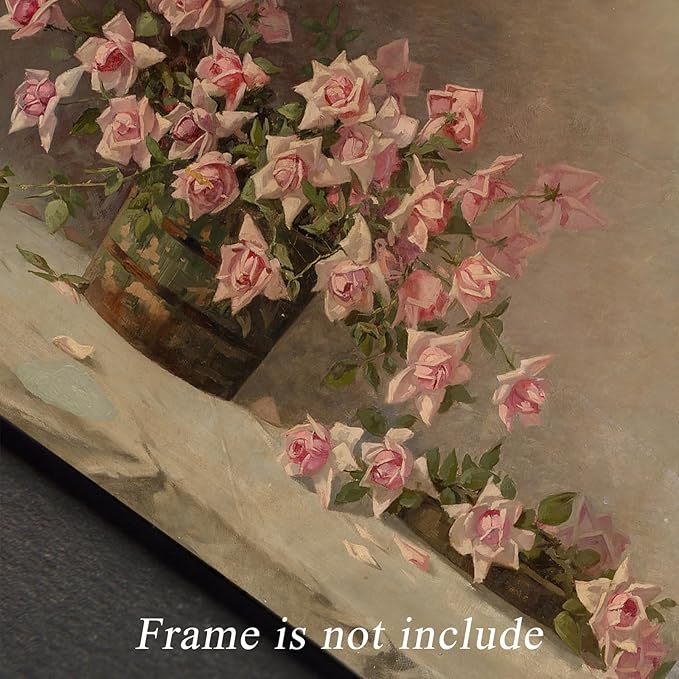 uniro Vintage Floral Wall Art, French Country Wall Decor, Retro Flower Botanical Painting, Farmhouse Wall Art Rustic Antique Canvas Prints Vintage Art Pictures for Bedroom Bathroom Decor( 8" x 10"-UNFRAMED)