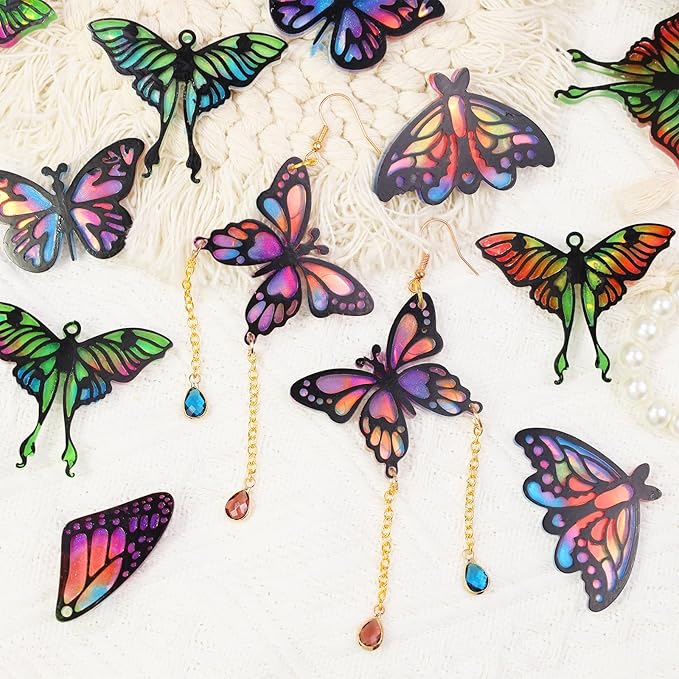LET'S RESIN Resin Earring Molds, 2 Pcs Resin Molds Silicone with Butterfly Moth Wings Shapes, Silicone Molds for Resin Jewelry, DIY Art Craft