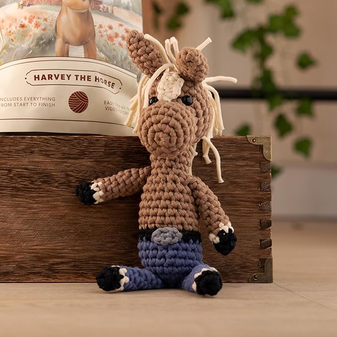 Amigurumi Crochet Kit for Beginners Adults and Kids, Learn to Crochet Kits for Adults Beginner with Easy Yarn, Stuffed Crochet Animal Kit with Step-by-Step Video Tutorials - Farm Collection Bundle