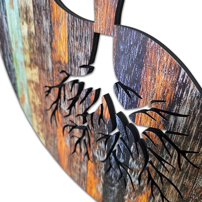 Venodeco Yin Yang Tree of Life Wall Decor – 10mm MDF Wood | Indoor Use Only | Easy No-Nail Installation with Strong Double-Sided Tape | Modern Home Wall Art, Living Room & Bedroom Decoration