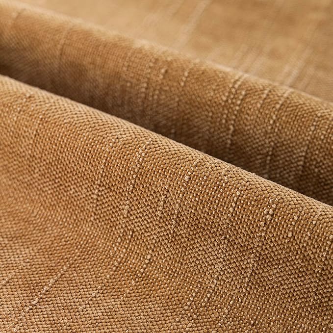 Foindtower Set of 2 Soft Textured Chenille Throw Decorative Pillow Covers Square Accent Solid Cushion Cover Neutral Farmhouse Pillow Case for Couch Sofa Bedroom Living Room 16x16 Inch,Golden Brown