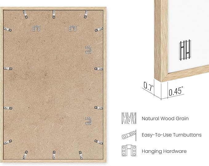 HAUS AND HUES 24''x36'' Beige Oak Wood Frames Set of 1-24x36 Natural for Posters, Frame Wood, Poster Wall, Light Picture (Beige Oak)