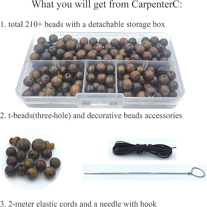 CarpenterC 500pcs 10mm Gorgeous Natural Round Polished Rosewood Loose Beads for Jewelry Making DIY Handmade Crafts