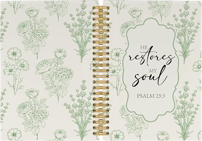 Christian Journal Notebook - Green Bible Verse Religious Scripture Notebooks College Ruled for Work School, Gifts for Women, Office Supplies, Hardcover Spiral Notebook 5.5"x8.3"
