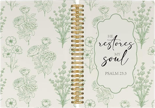 Christian Journal Notebook - Green Bible Verse Religious Scripture Notebooks College Ruled for Work School, Gifts for Women, Office Supplies, Hardcover Spiral Notebook 5.5"x8.3"