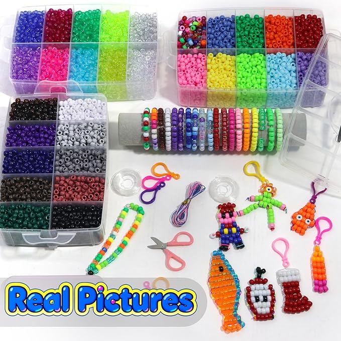 JULIMAIDONG 11000Pcs Pony Beads, Beads for Bracelets Making, Multi-Colored Hair Bead for Hair Braids, 30 Colors Kandi Friendship Bracelet Bead Jewelry Making Kits for Craft (30Color(11000PCS))