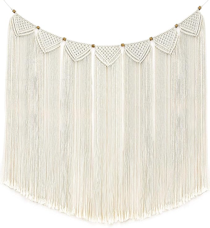 Mkono Large Macrame Wall Hanging Boho Tapestry Woven Bohemian Above Bed Wall Decor Wedding Christmas Backdrop Decoration for Bedroom Living Room Nursery Dorm Apartment, Idea Gift, 47" L X 28" W