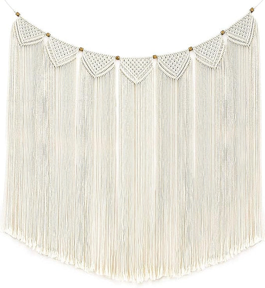 Mkono Large Macrame Wall Hanging Boho Tapestry Woven Bohemian Above Bed Wall Decor Wedding Christmas Backdrop Decoration for Bedroom Living Room Nursery Dorm Apartment, Idea Gift, 47" L X 28" W