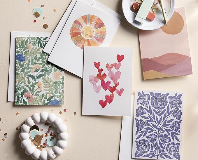 Minted Delight Greeting Cards Pack, Set of 5, Blank Notes with Envelopes, Chic, Stylish & Curated Folded Blank Stationery with Envelopes, Inspired Designs, Designed by Independent Artists