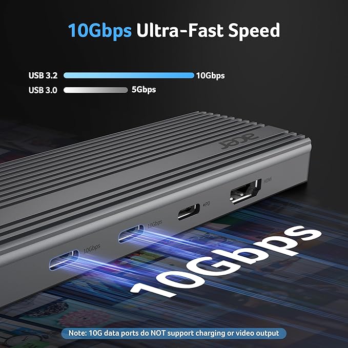Acer 11 in 1 USB C HUB Multiport Adapter with 4K@60Hz HDMI, 1080P VGA, 2x10Gbps USB C, 2x5Gbps USB A, 100W PD Port, 1000Mbps Ethernet, SD/TF, Docking Station Dual Monitor for PC, Laptop, Desktop