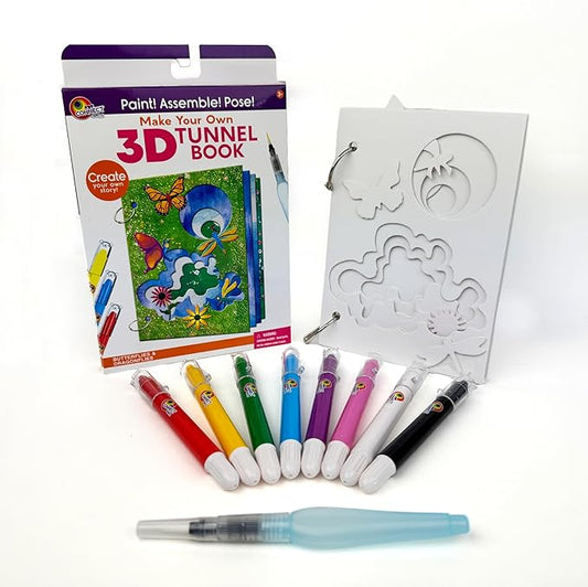 EyeConnect Crafts DIY Medium 3D Tunnel Book - Butterflies & Dragonflies | Creative Pop-in STEAM Craft Set for Kids & Teens | Paint & Customize with Mini Characters | Fun Pop-Up Art Activity Kit