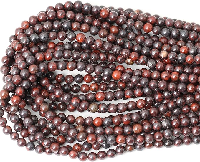 60PCS 6mm Natural Brecciated Jasper Round Loose Beads for Jewelry Making DIY Bracelet Necklace Materials 1 Strand 15"