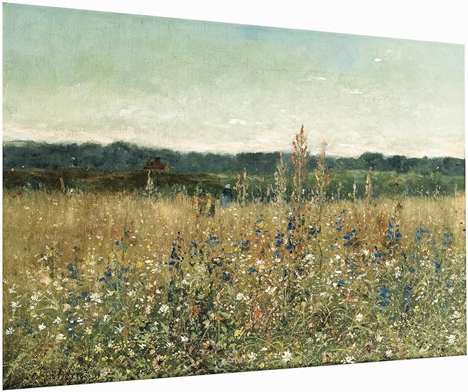 Large Vintage Botanical Wall Art-Oil Painting Print,Living Room Wall Art,Canvas Wall Art,Botanical Floral Art,Behind Couch Painting Botanical,Living Room, Bedroom, Villa Decor12x16Unframed