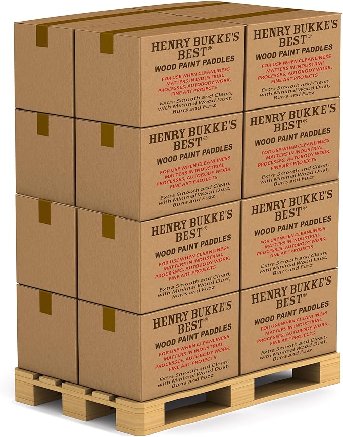 Henry Bukke's Best Birch Paint Sticks, 18,000 Bulk Value, 12 Inch – Clean & Smooth for Automotive, Industrial, Beauty, Art & Craft Projects, Made in USA