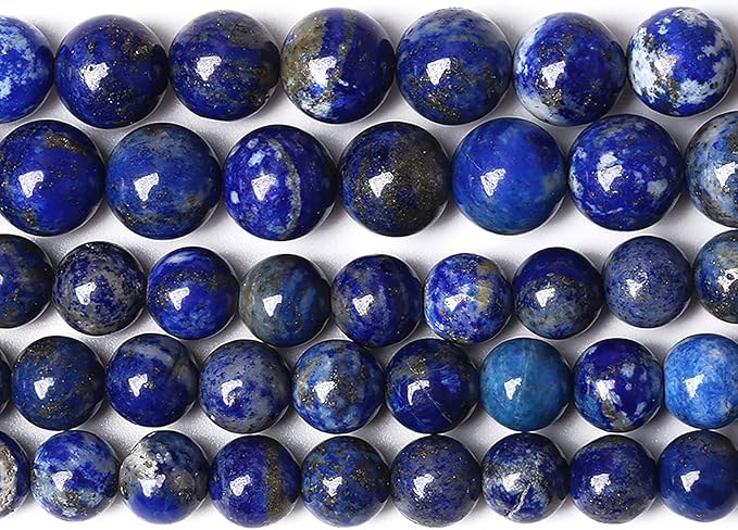 36PCS 10mm Natural Lapis Lazuli Gemstone Blue Stone Round Loose Spacer Beads for Jewelry Making DIY Bracelet Necklace 15 Inch,Energy Stone Healing Power (10mm, Lapis Lazuli)