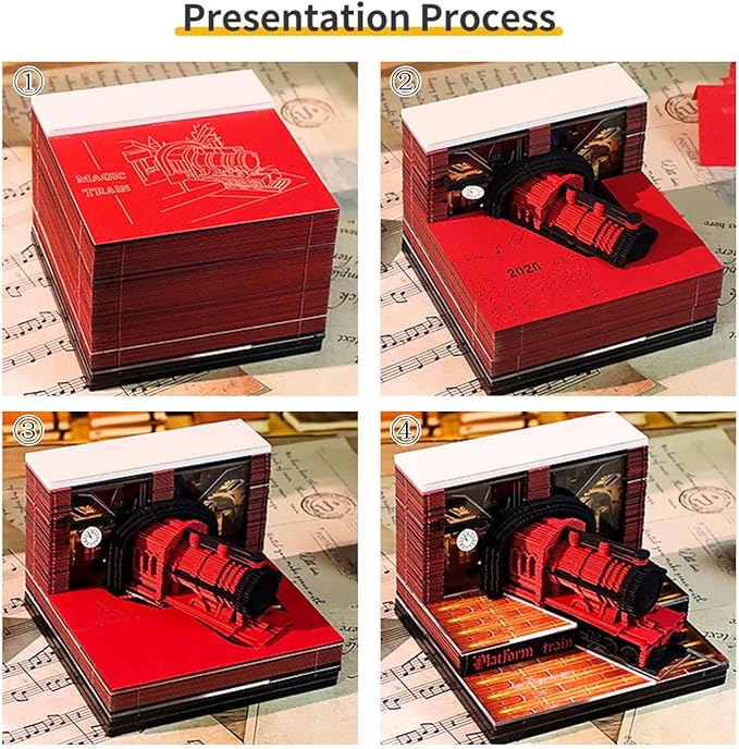 Time Piece Calendar 2026,3D Tree Tear-Away Memo Pad Creative Desk Calendars,3D Notepad Paper Carving Art Sticky Notes,3D Calendar 2026 Suitable for Room and Office Desktop Decoration