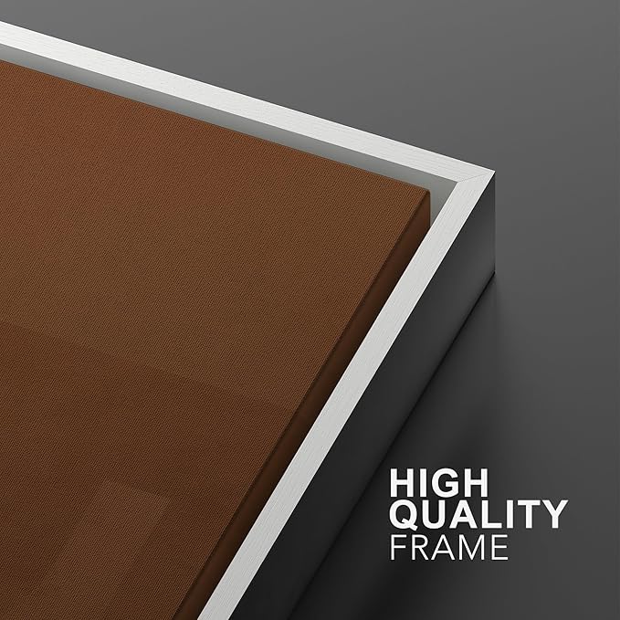 SIGNWIN Framed Canvas Print Wall Art Set Mid-Century Brown Polygon Landscape Abstract Shapes Digital Art Modern Art Decorative Minimalism Vintage for Living Room, Bedroom, Office - 24"x36"x2 White