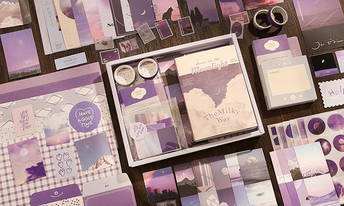 348 Pcs Scrapbooking Supplies Kit, Vintage Aesthetic Scrapbook Kit for Bullet Junk Journal, Stationery, A6 Grid Notebook, DIY Journaling Supplies, Birthday Craft Gift for Teen Girl Kid Women