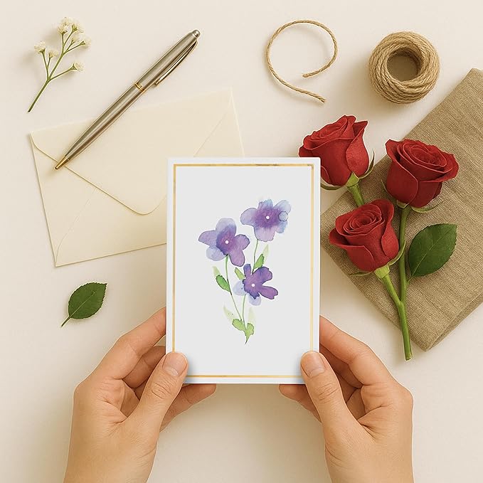 30 Pack Floral Blank Cards and Envelopes – 4 x 6 Inch Greeting Stationery Set for Encouragement, Celebration, Sympathy, Gratitude, 10 Botanical Image, Coordinated Liners, Seal Sticker, Gift Ready Box