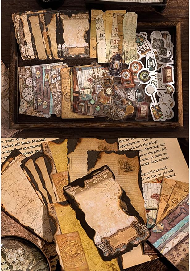 100PCS Vintage Journaling Scrapbooking Supplies Ephemera Pack for Junk Journal Bullet Journals Planners Decoupage Paper Scrapbook Stickers Aesthetic Cottagecore Collage Craft Album (Adventure Tours)