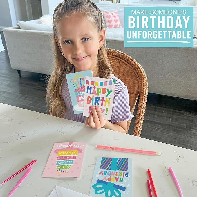 Hadley Designs Happy Birthday Cards Bulk with Envelopes - 54 Assorted Birthday Cards for Kids & Adults, Bulk Greeting Card Pack for Office, Generic Bday Notecards with Envelopes, Designed in USA