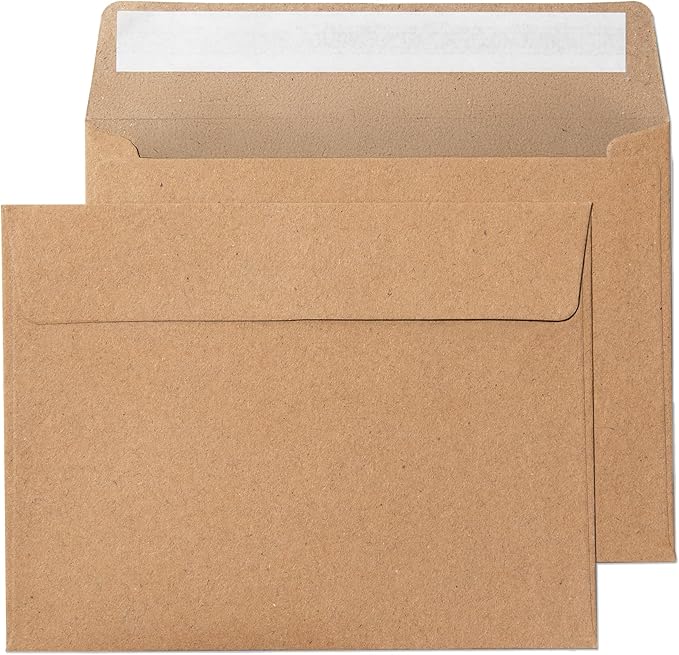 Pack It Chic - 4 3/8" X 5 3/4" A2 Kraft Envelopes (110 Count) Self-Adhesive Envelopes for Invitations, Card Making, Photos, RSVP Cards, and Greeting Cards