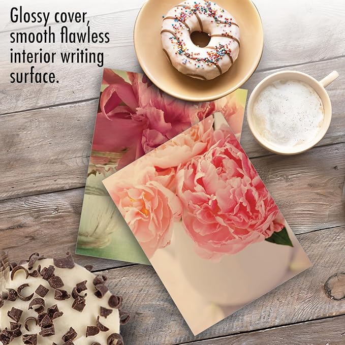The Best Card Company - 20 Assorted Blank Plant Cards Boxed (4 x 5.12 Inch) (10 Designs, 2 Each) - Full Blooms AM6553OCB-B2x10