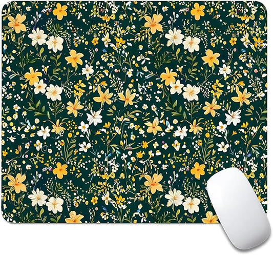 Square Mouse Pad Wild Flower 2, Personalized Premium-Textured Custom Mouse Mat Design, Washable Mousepad Cloth, Non-Slip Rubber Base Computer Mouse Pads for Wireless Mouse