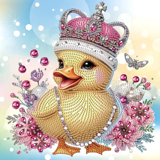 Tontut Duckling Diamond Art Painting Kits, 5D Special Shape Beginner Crystal Diamond Art Painting for Home Wall Decor Gifts 12×12 inch